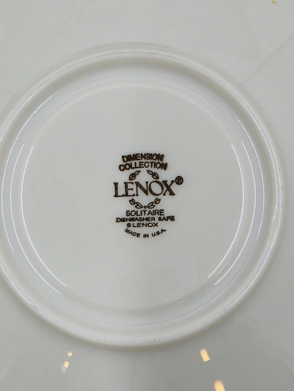 Lenox Solitaire Pattern Footed Cup & Saucer Set Platinum Rim Dimension Porcelain